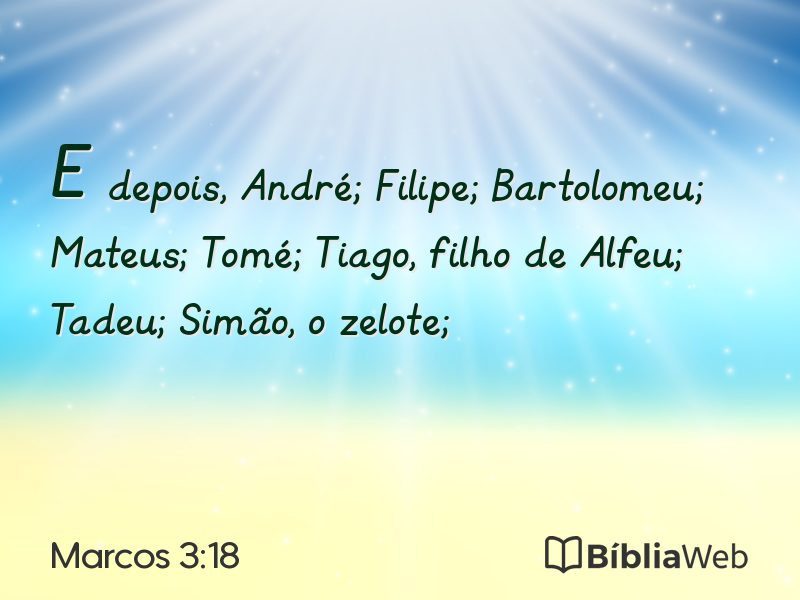 Marcos 3:18 em imagem para compartilhar
