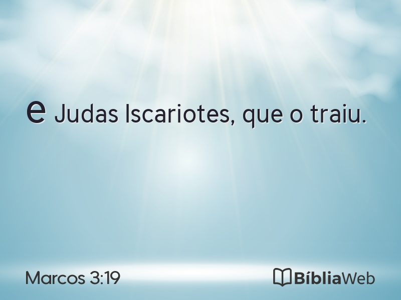 Marcos 3:19 em imagem para compartilhar