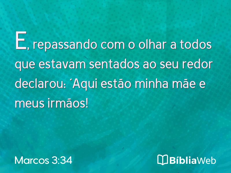 Marcos 3:34 em imagem para compartilhar