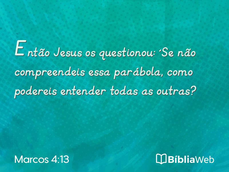 Marcos 4:13 em imagem para compartilhar