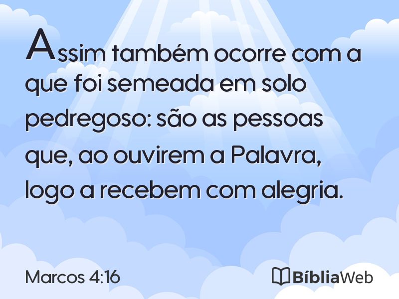 Marcos 4:16 em imagem para compartilhar