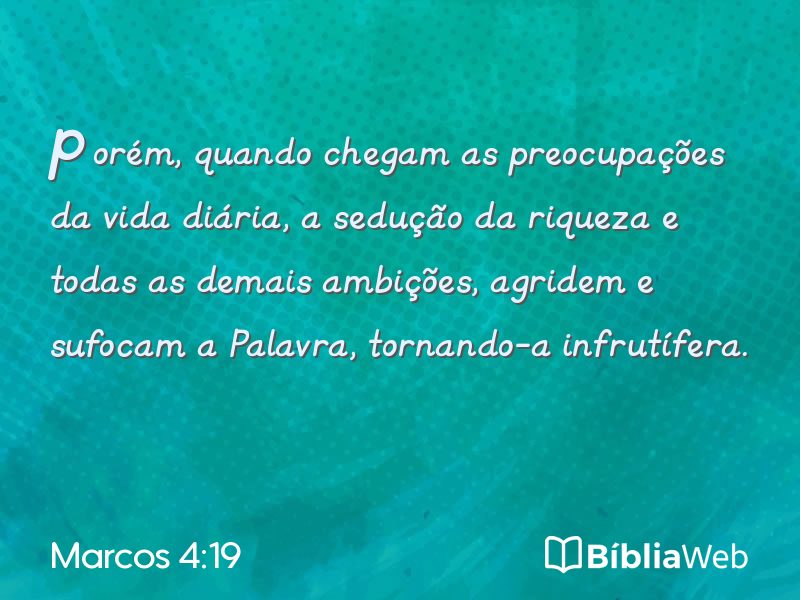 Marcos 4:19 em imagem para compartilhar