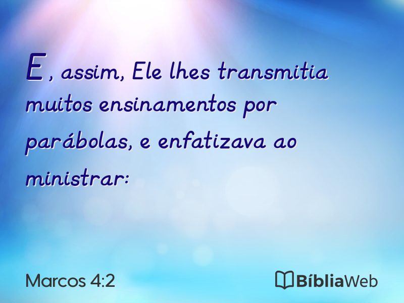 Marcos 4:2 em imagem para compartilhar
