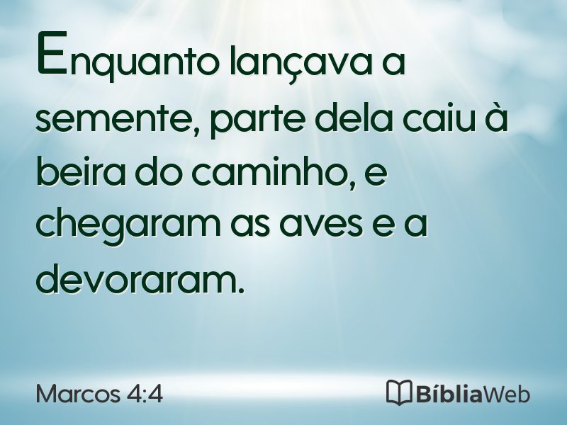 Marcos 4:4 em imagem para compartilhar