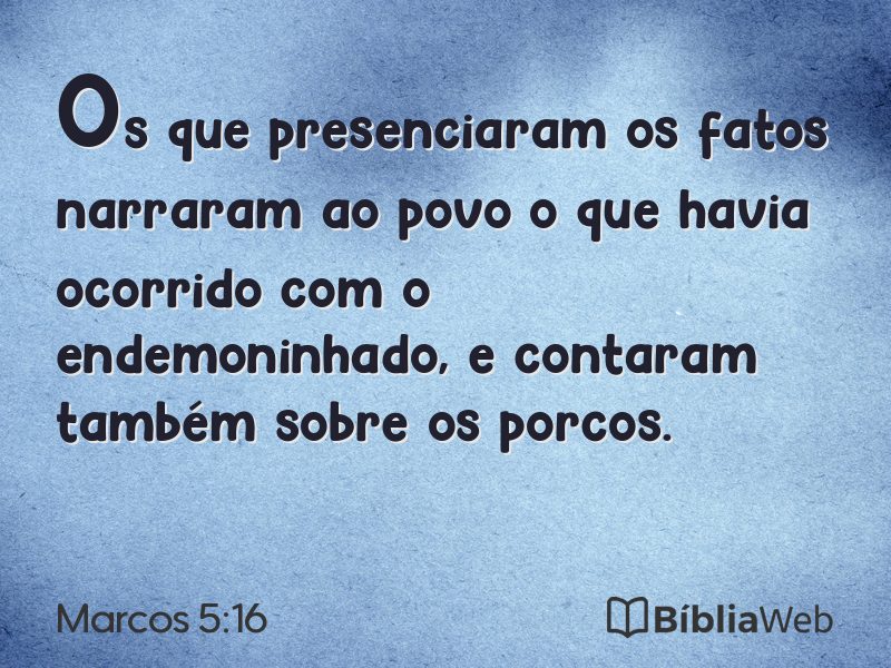 Marcos 5:16 em imagem para compartilhar