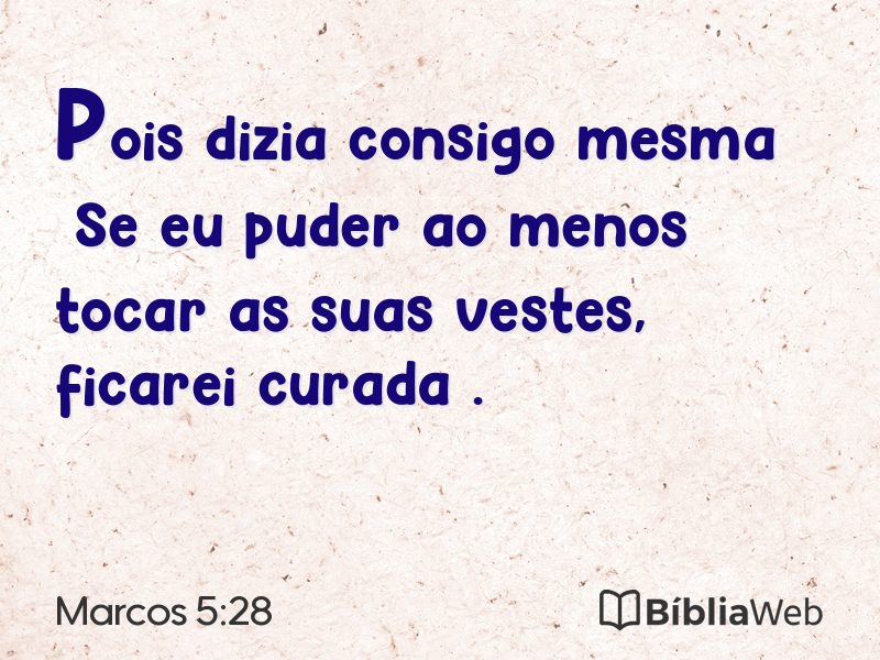 Marcos 5:28 em imagem para compartilhar