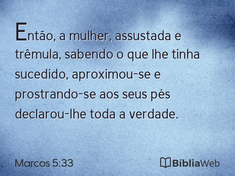 Marcos 5:33 em imagem para compartilhar