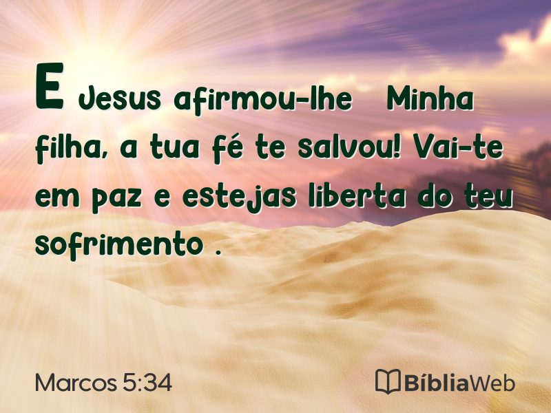 Marcos 5:34 em imagem para compartilhar