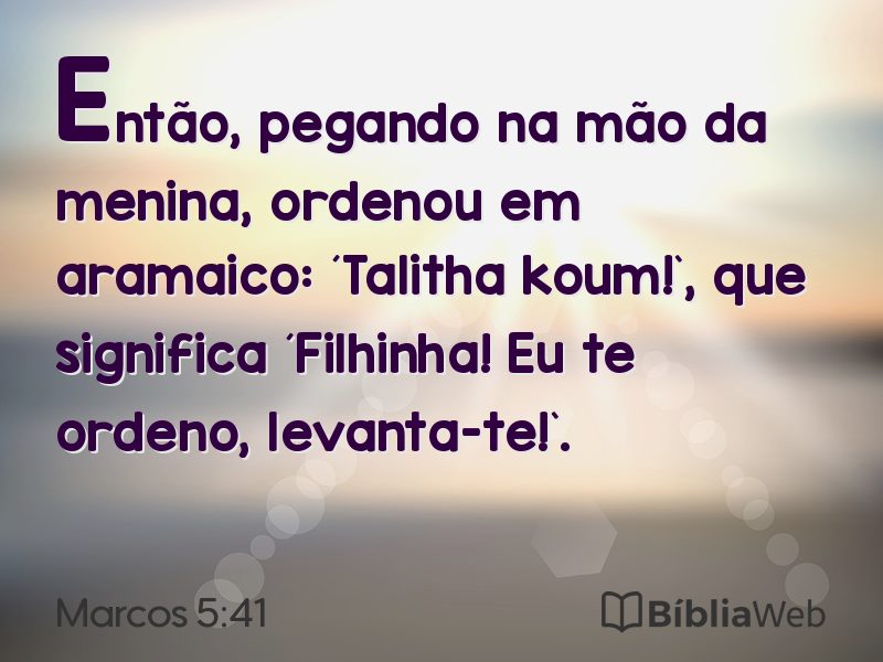 Marcos 5:41 em imagem para compartilhar