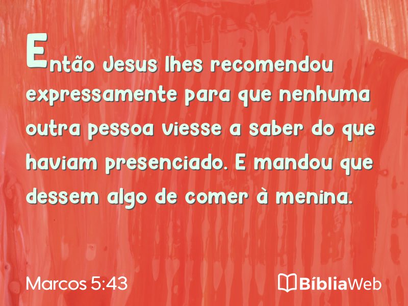 Marcos 5:43 em imagem para compartilhar