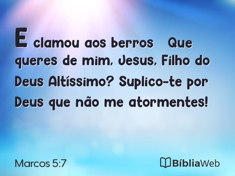 Marcos 5:7 em imagem para compartilhar