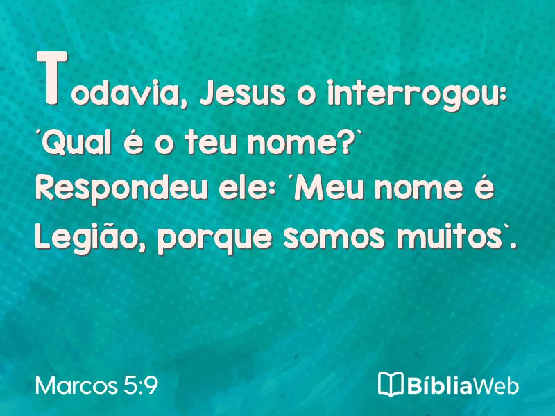 Marcos 5:9 em imagem para compartilhar
