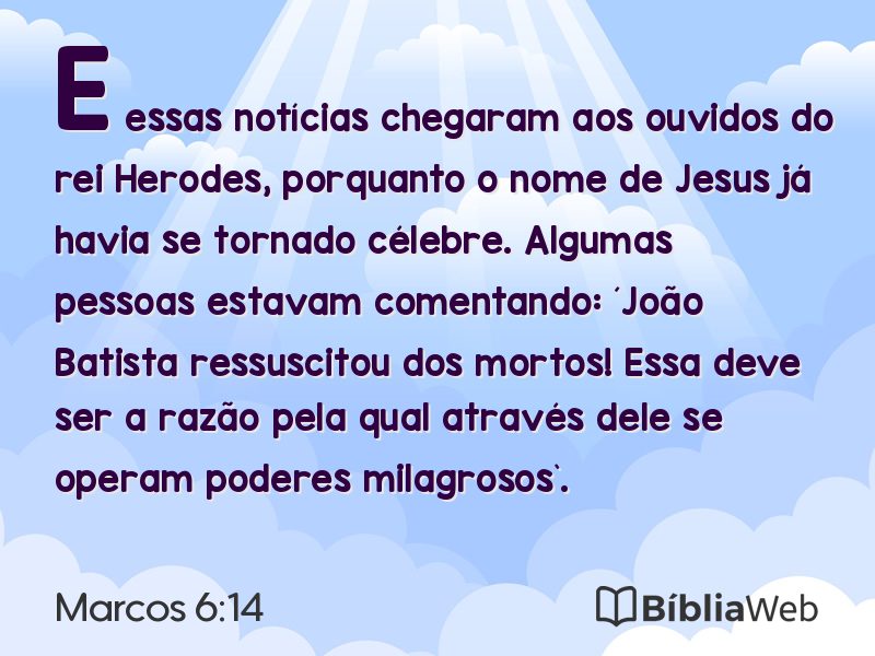 Marcos 6:14 em imagem para compartilhar