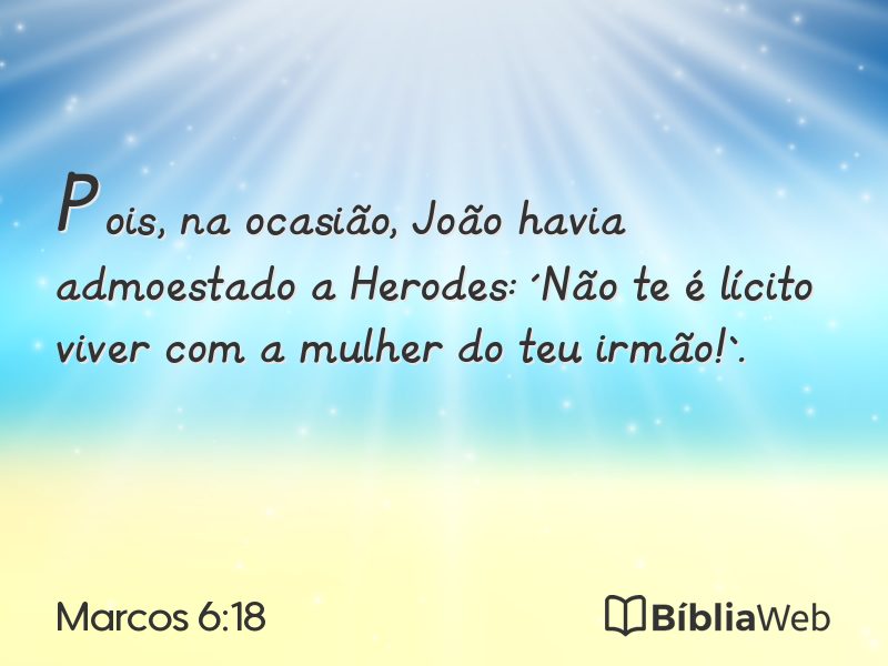 Marcos 6:18 em imagem para compartilhar