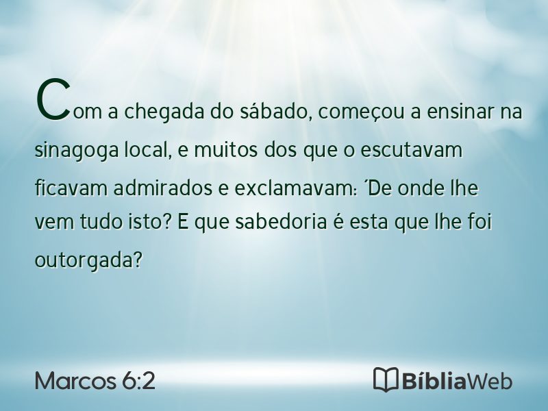 Marcos 6:2 em imagem para compartilhar