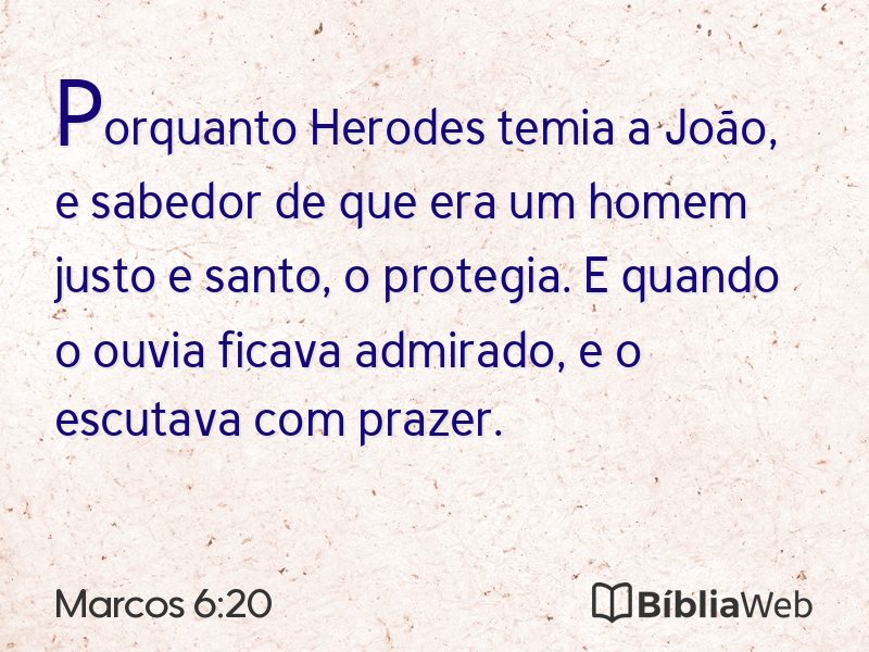Marcos 6:20 em imagem para compartilhar