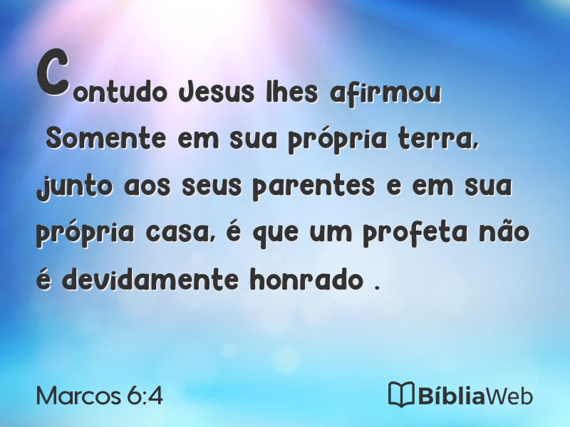 Marcos 6:4 em imagem para compartilhar