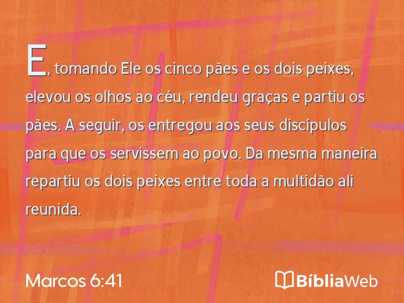 Marcos 6:41 em imagem para compartilhar