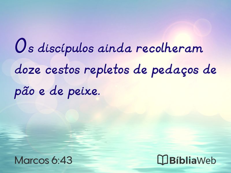 Marcos 6:43 em imagem para compartilhar