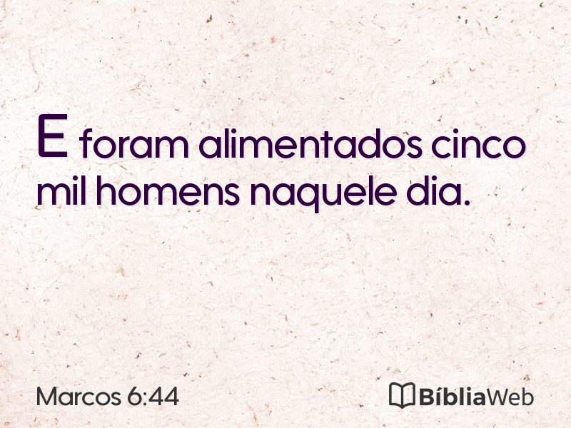 Marcos 6:44 em imagem para compartilhar