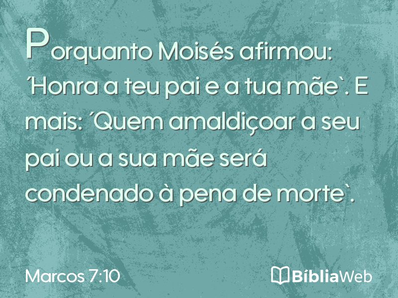 Marcos 7:10 em imagem para compartilhar