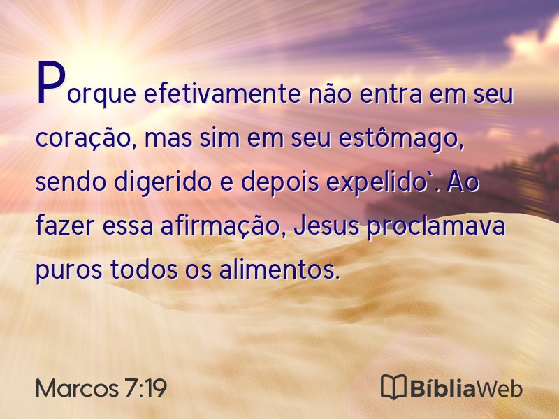 Marcos 7:19 em imagem para compartilhar