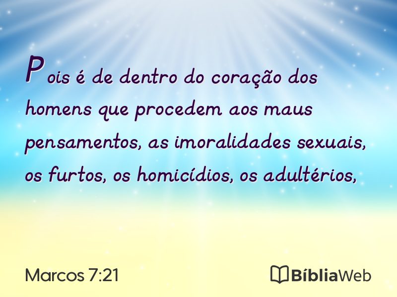 Marcos 7:21 em imagem para compartilhar