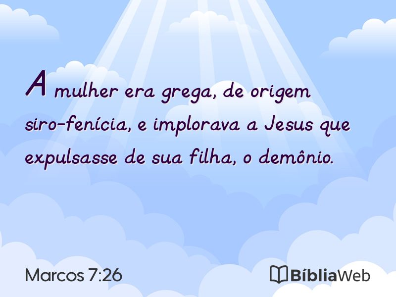 Marcos 7:26 em imagem para compartilhar