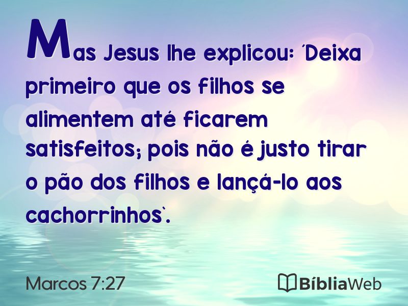 Marcos 7:27 em imagem para compartilhar