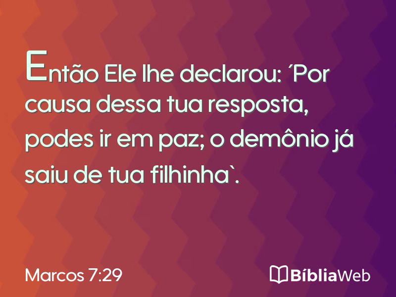 Marcos 7:29 em imagem para compartilhar