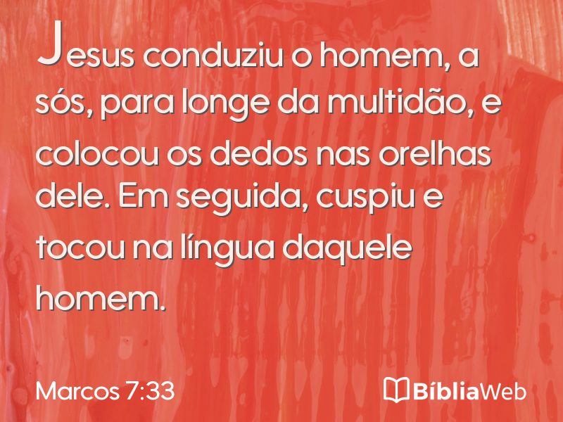 Marcos 7:33 em imagem para compartilhar
