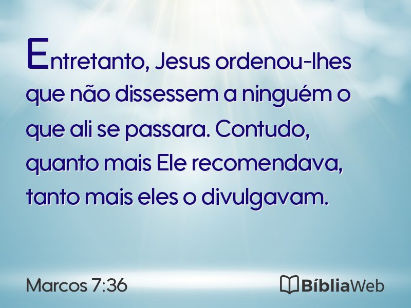 Marcos 7:36 em imagem para compartilhar