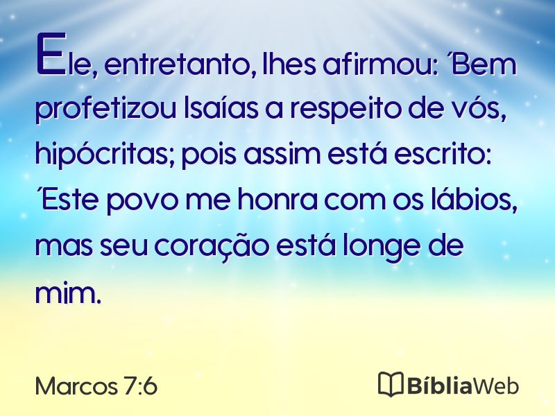 Marcos 7:6 em imagem para compartilhar