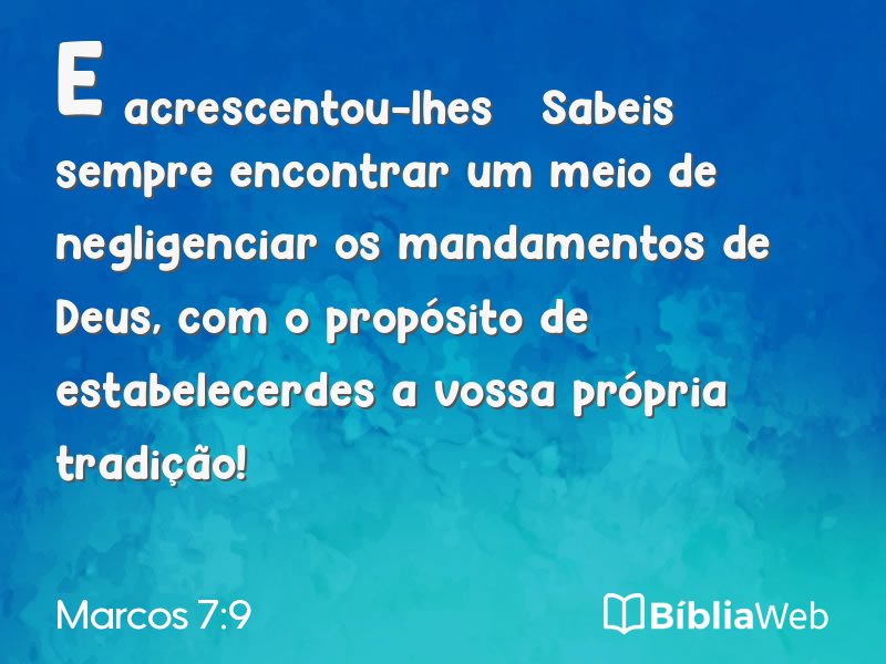 Marcos 7:9 em imagem para compartilhar