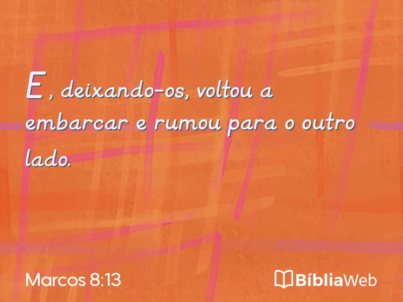 Marcos 8:13 em imagem para compartilhar