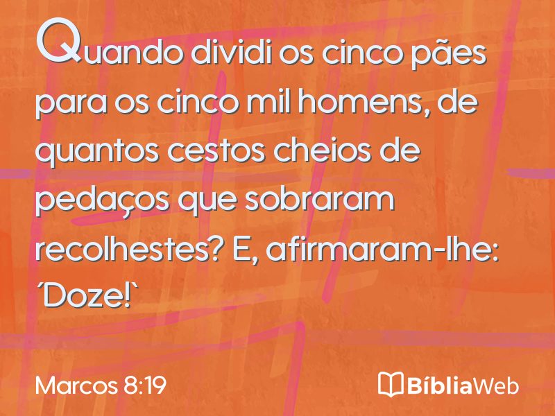 Marcos 8:19 em imagem para compartilhar
