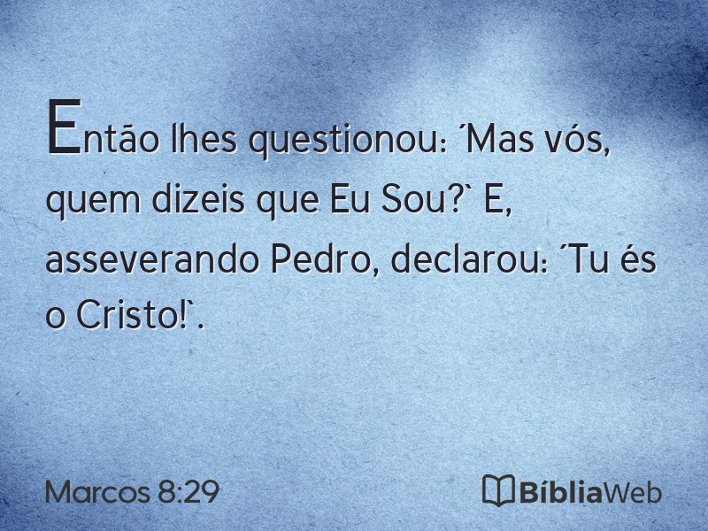 Marcos 8:29 em imagem para compartilhar