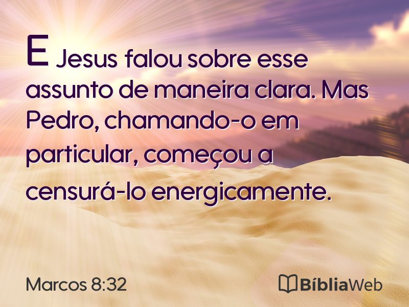 Marcos 8:32 em imagem para compartilhar