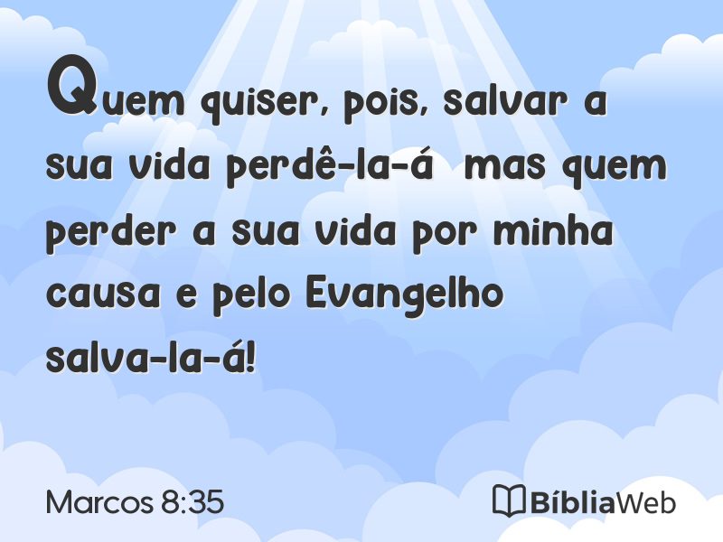 Marcos 8:35 em imagem para compartilhar