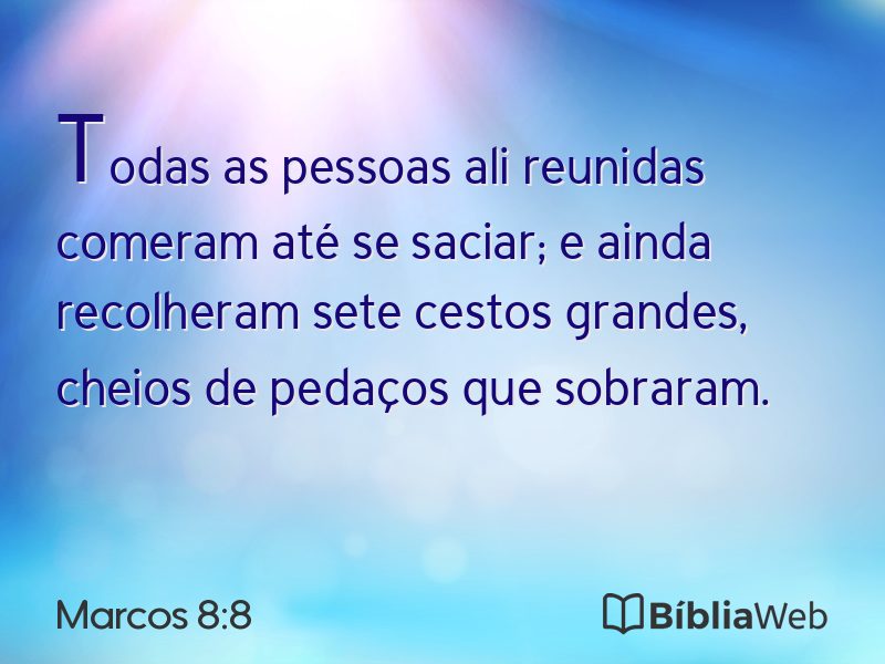 Marcos 8:8 em imagem para compartilhar