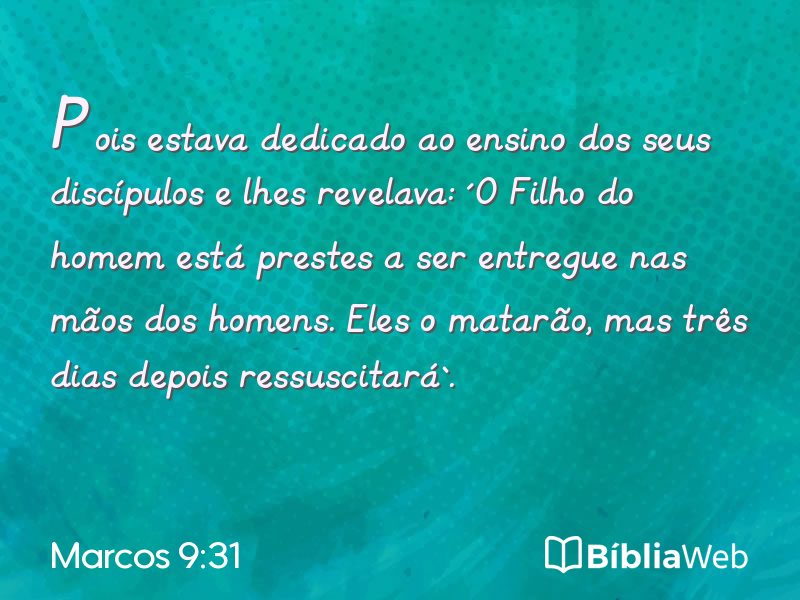 Marcos 9:31 em imagem para compartilhar