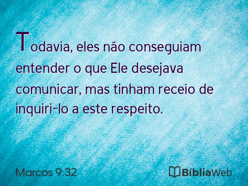 Marcos 9:32 em imagem para compartilhar