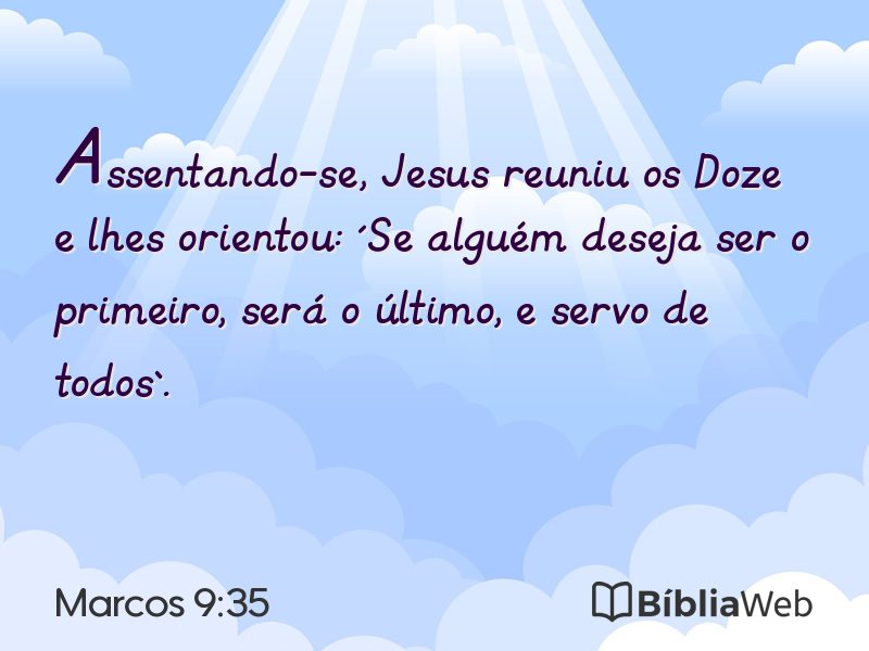 Marcos 9:35 em imagem para compartilhar