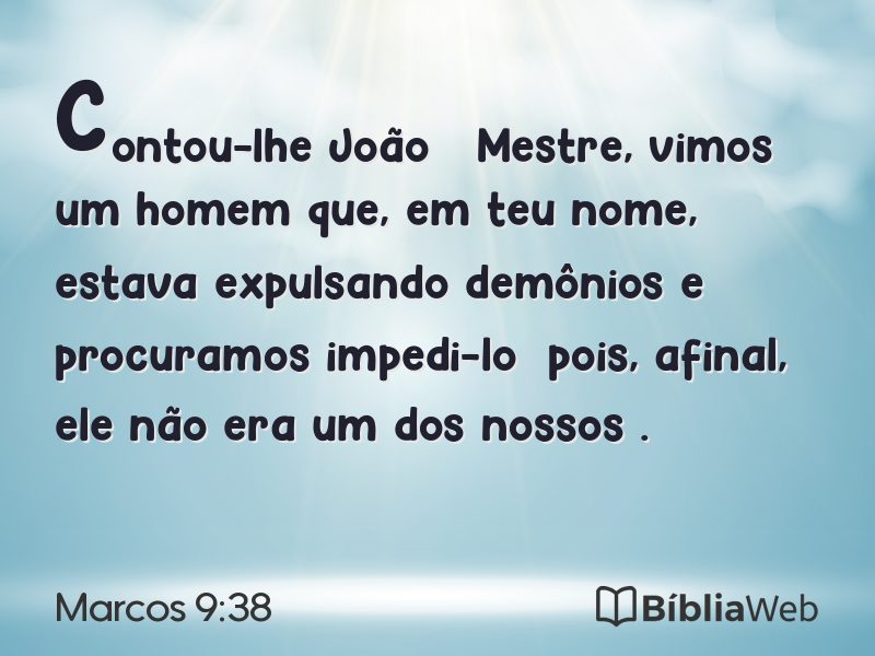 Marcos 9:38 em imagem para compartilhar