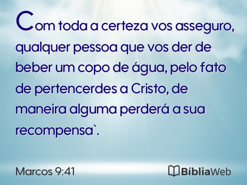 Marcos 9:41 em imagem para compartilhar