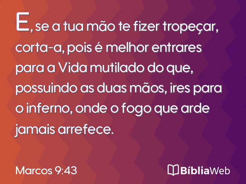 Marcos 9:43 em imagem para compartilhar