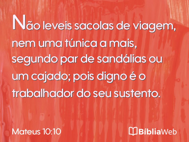 Mateus 10:10 em imagem para compartilhar