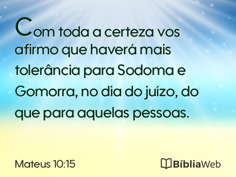 Mateus 10:15 em imagem para compartilhar