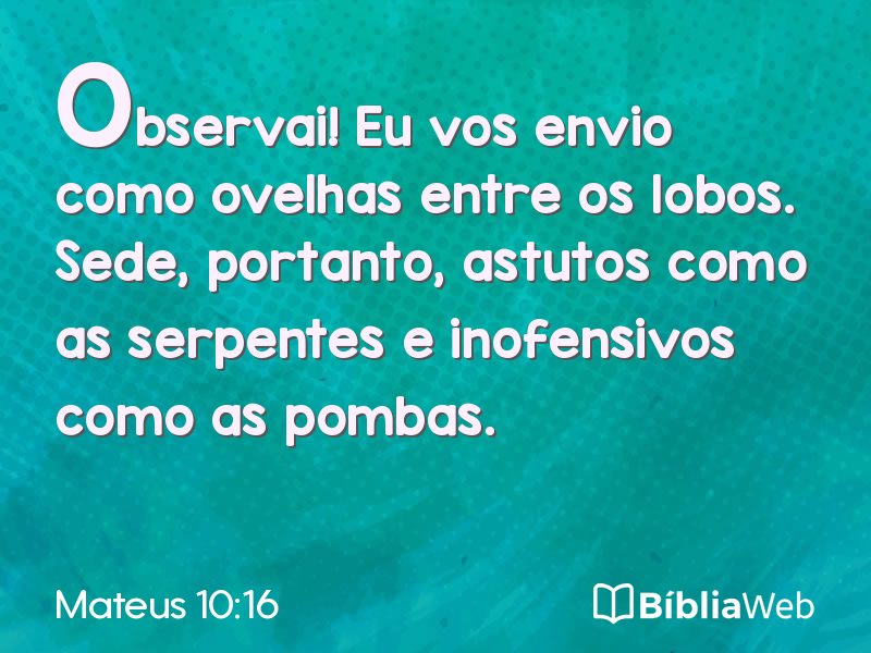 Mateus 10:16 em imagem para compartilhar