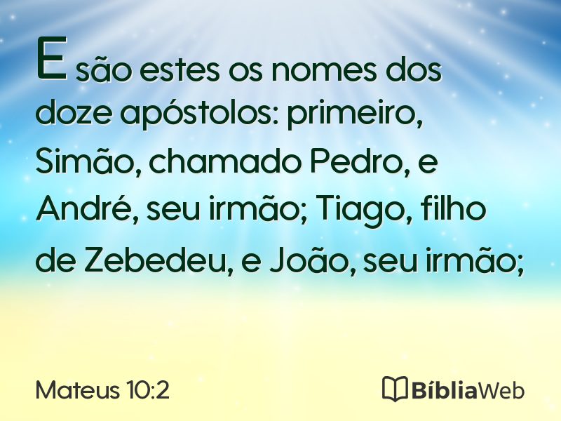 Mateus 10:2 em imagem para compartilhar